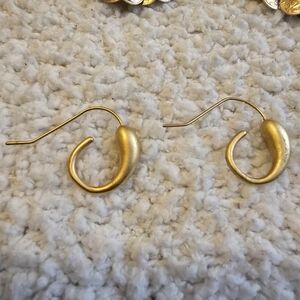 Gold-Tone Curved Hoop Earrings - Women Jewelry
